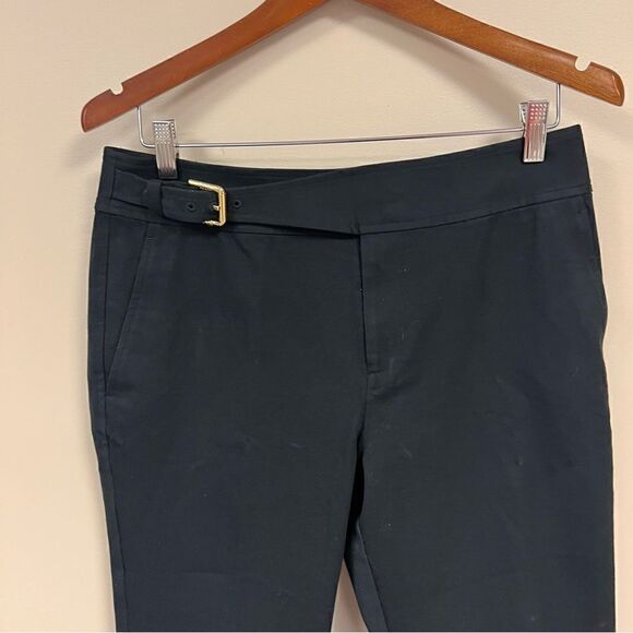 Ralph Lauren black pants with gold side buckle Sz 8 - Picture 2 of 6